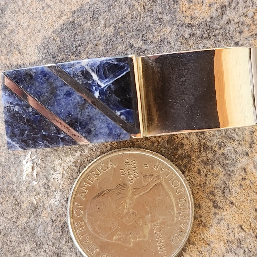Sterling Silver Sodalite GEMSTONE Money CLIP